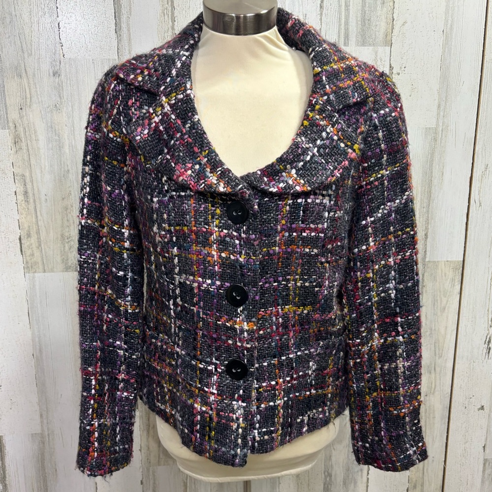 Dialogue Colorful Tweed Blazer